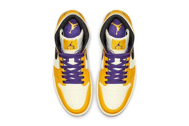 エアジョーダン 1 レイカーズ ナイキ ロサンゼルス Air Jordan 1 Mid Lakers NBA スニーカー コービー・ブライアント シャック レブロン・ジェームズ