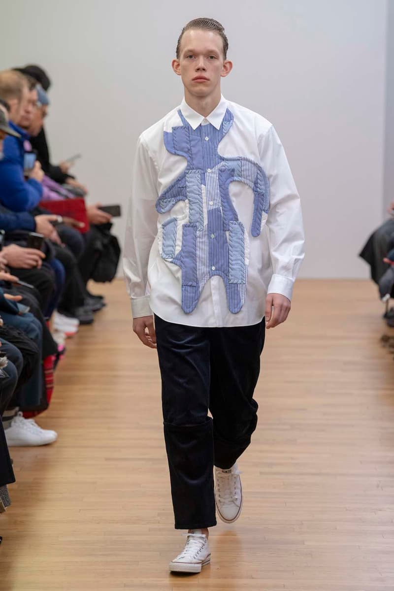 コム デ ギャルソン・シャツ パリコレ　パリファッションウィーク　川久保玲　COMME des GARÇONS SHIRT Fall Winter 2019 Collection Paris Fashion Week Mens jacket suiting shirt sweater jacket shorts  Rei Kawakubo