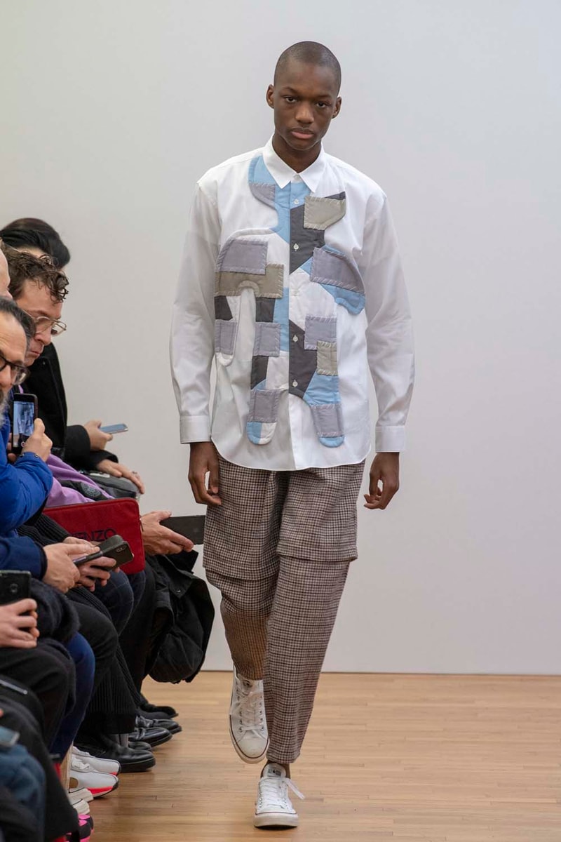 コム デ ギャルソン・シャツ パリコレ　パリファッションウィーク　川久保玲　COMME des GARÇONS SHIRT Fall Winter 2019 Collection Paris Fashion Week Mens jacket suiting shirt sweater jacket shorts  Rei Kawakubo