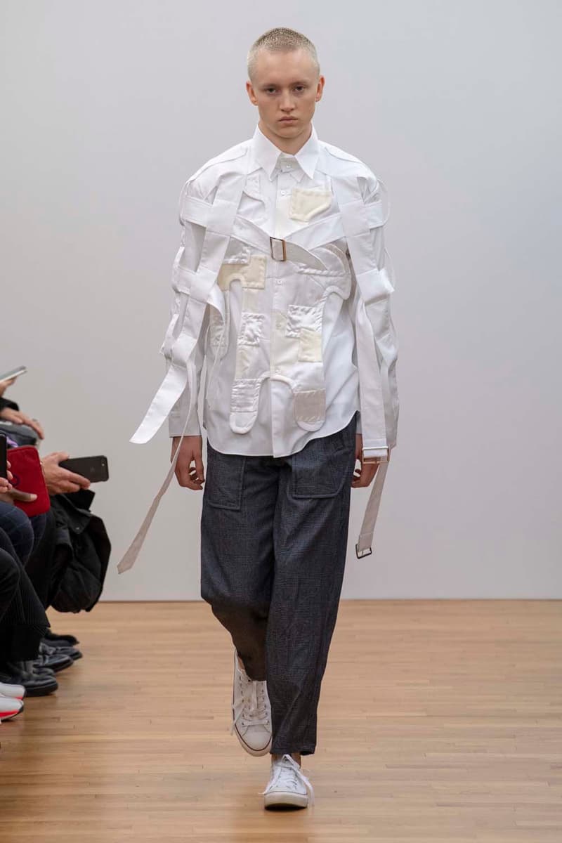 コム デ ギャルソン・シャツ パリコレ　パリファッションウィーク　川久保玲　COMME des GARÇONS SHIRT Fall Winter 2019 Collection Paris Fashion Week Mens jacket suiting shirt sweater jacket shorts  Rei Kawakubo