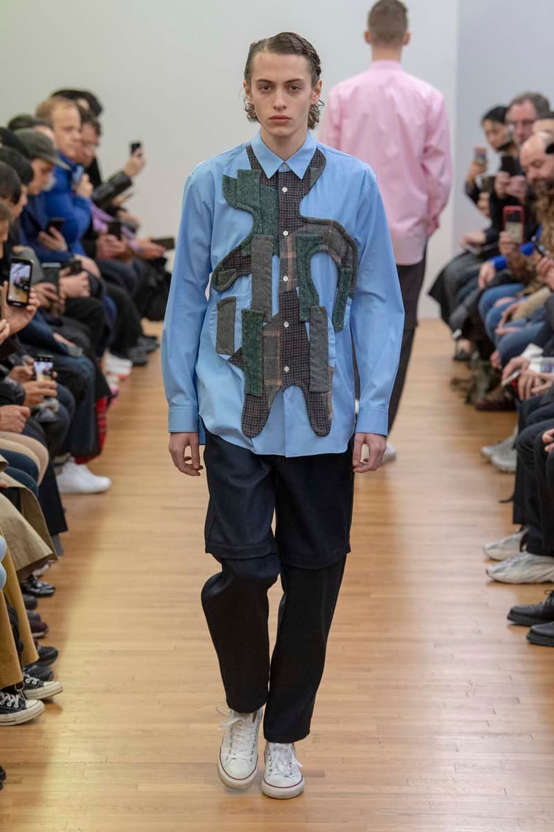 コム デ ギャルソン・シャツ パリコレ　パリファッションウィーク　川久保玲　COMME des GARÇONS SHIRT Fall Winter 2019 Collection Paris Fashion Week Mens jacket suiting shirt sweater jacket shorts  Rei Kawakubo