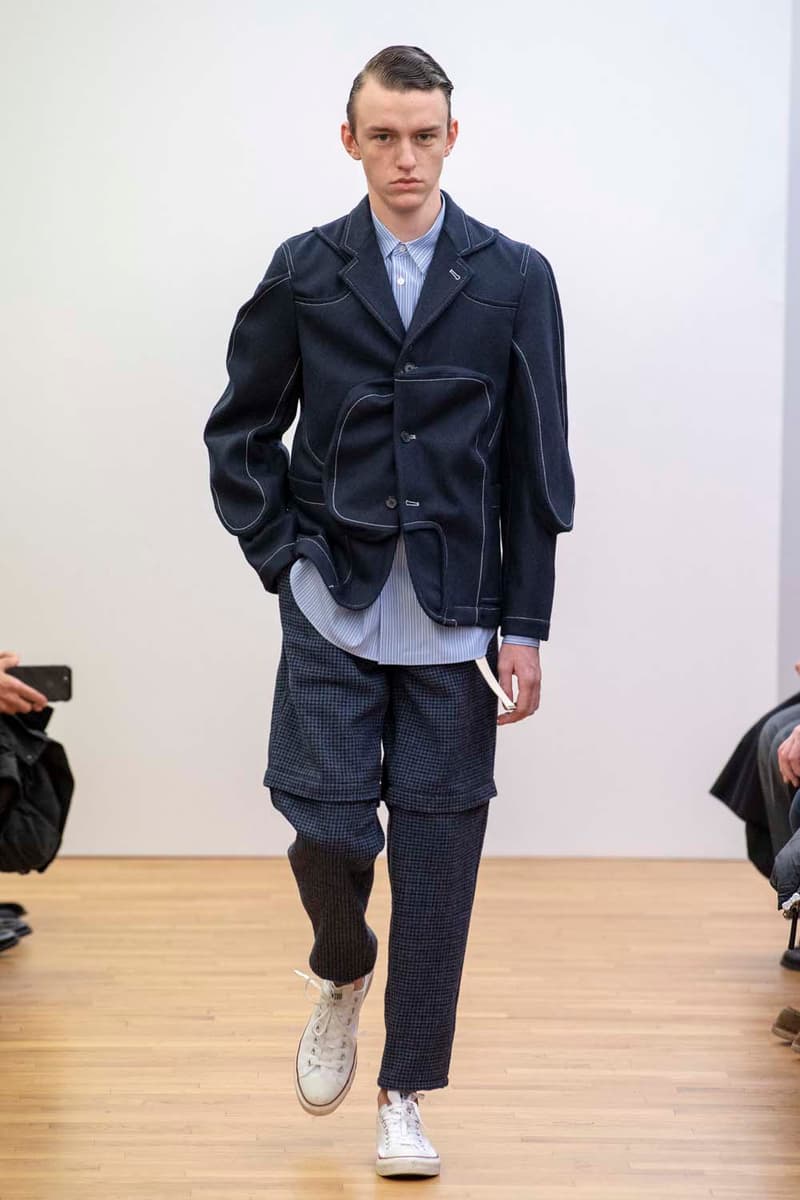 コム デ ギャルソン・シャツ パリコレ　パリファッションウィーク　川久保玲　COMME des GARÇONS SHIRT Fall Winter 2019 Collection Paris Fashion Week Mens jacket suiting shirt sweater jacket shorts  Rei Kawakubo