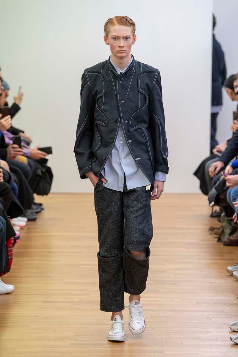 コム デ ギャルソン・シャツ パリコレ　パリファッションウィーク　川久保玲　COMME des GARÇONS SHIRT Fall Winter 2019 Collection Paris Fashion Week Mens jacket suiting shirt sweater jacket shorts  Rei Kawakubo