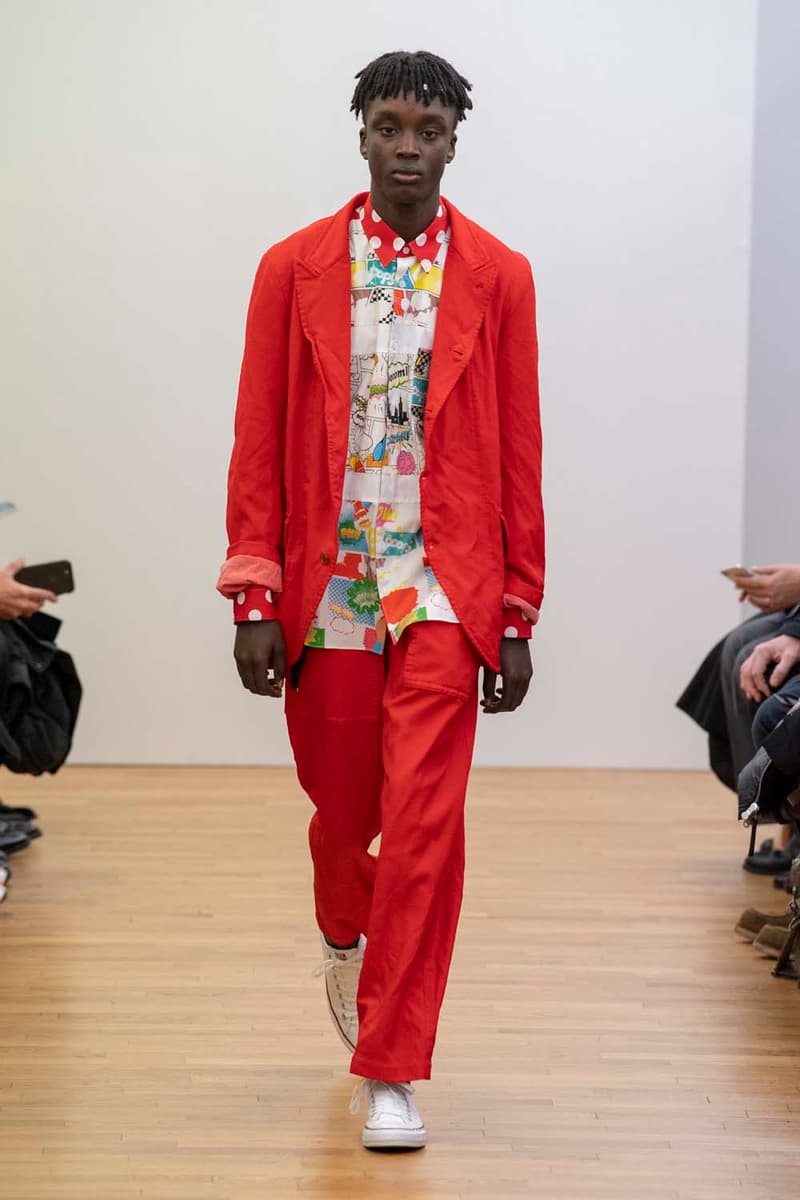 コム デ ギャルソン・シャツ パリコレ　パリファッションウィーク　川久保玲　COMME des GARÇONS SHIRT Fall Winter 2019 Collection Paris Fashion Week Mens jacket suiting shirt sweater jacket shorts  Rei Kawakubo