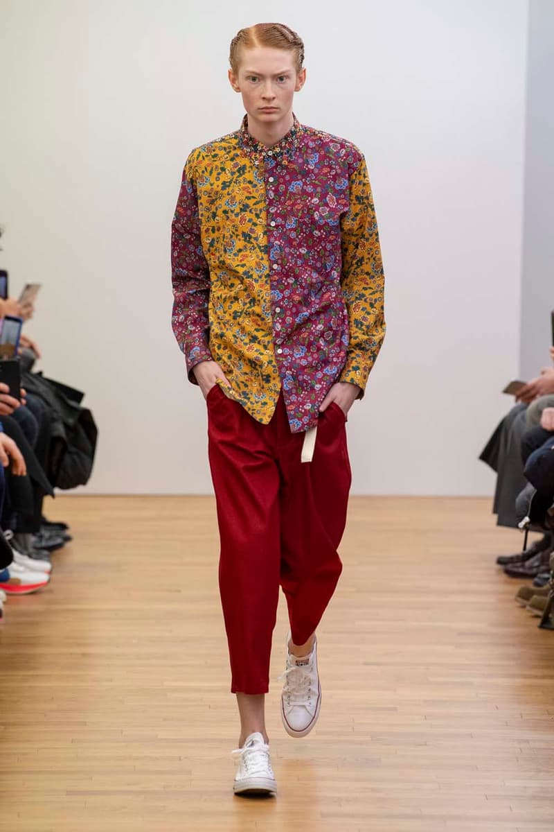 コム デ ギャルソン・シャツ パリコレ　パリファッションウィーク　川久保玲　COMME des GARÇONS SHIRT Fall Winter 2019 Collection Paris Fashion Week Mens jacket suiting shirt sweater jacket shorts  Rei Kawakubo