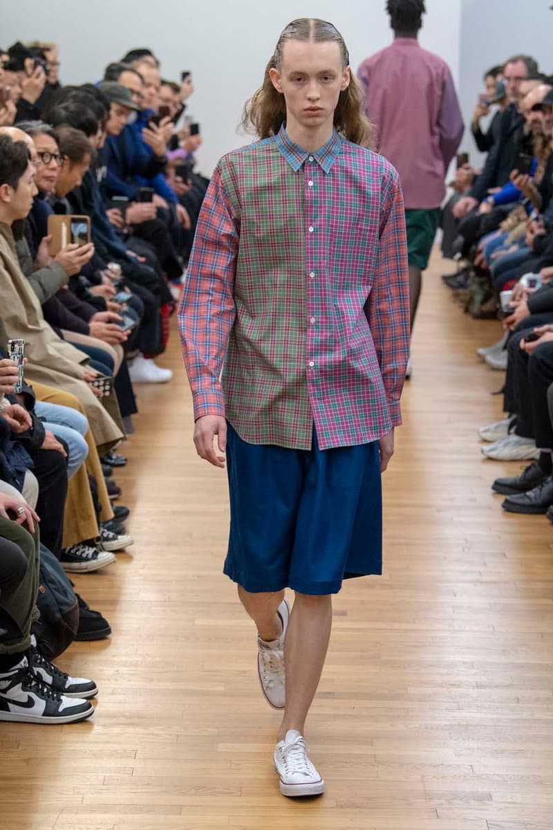 コム デ ギャルソン・シャツ パリコレ　パリファッションウィーク　川久保玲　COMME des GARÇONS SHIRT Fall Winter 2019 Collection Paris Fashion Week Mens jacket suiting shirt sweater jacket shorts  Rei Kawakubo