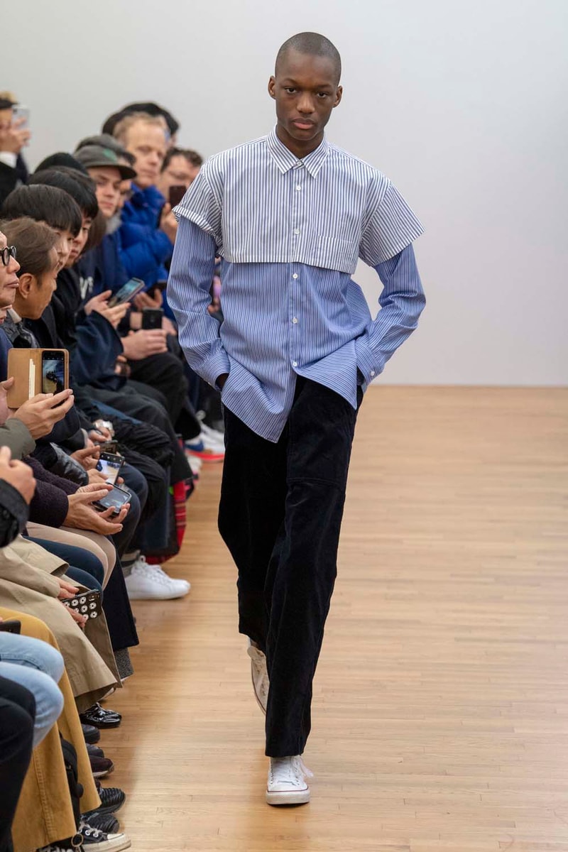 コム デ ギャルソン・シャツ パリコレ　パリファッションウィーク　川久保玲　COMME des GARÇONS SHIRT Fall Winter 2019 Collection Paris Fashion Week Mens jacket suiting shirt sweater jacket shorts  Rei Kawakubo