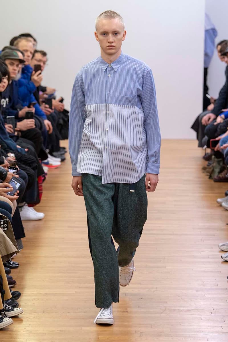 コム デ ギャルソン・シャツ パリコレ　パリファッションウィーク　川久保玲　COMME des GARÇONS SHIRT Fall Winter 2019 Collection Paris Fashion Week Mens jacket suiting shirt sweater jacket shorts  Rei Kawakubo