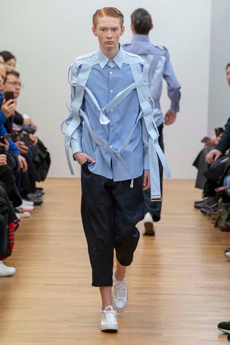 コム デ ギャルソン・シャツ パリコレ　パリファッションウィーク　川久保玲　COMME des GARÇONS SHIRT Fall Winter 2019 Collection Paris Fashion Week Mens jacket suiting shirt sweater jacket shorts  Rei Kawakubo