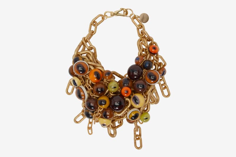 コム デ ギャルソン・オム プリュス　ゴールド　チェーン　ネックレス　ドーバーストリートマーケット　Comme des Garçons Animal-Infused Gold Necklaces whales cat eyeballs neckpieces ssense mouth piece made in japan 