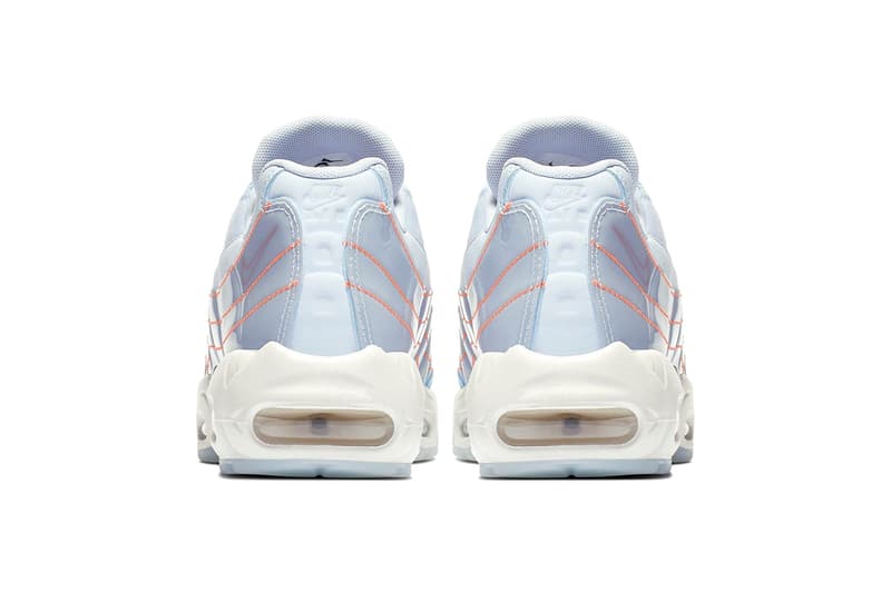 ナイキ エアマックス 半透明　アッパー　Nike Launches Women's-Only Translucent Air Max 95 drop release date info images price sportswear half blue orange