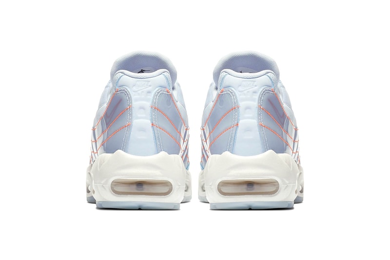 ナイキ エアマックス 半透明　アッパー　Nike Launches Women's-Only Translucent Air Max 95 drop release date info images price sportswear half blue orange