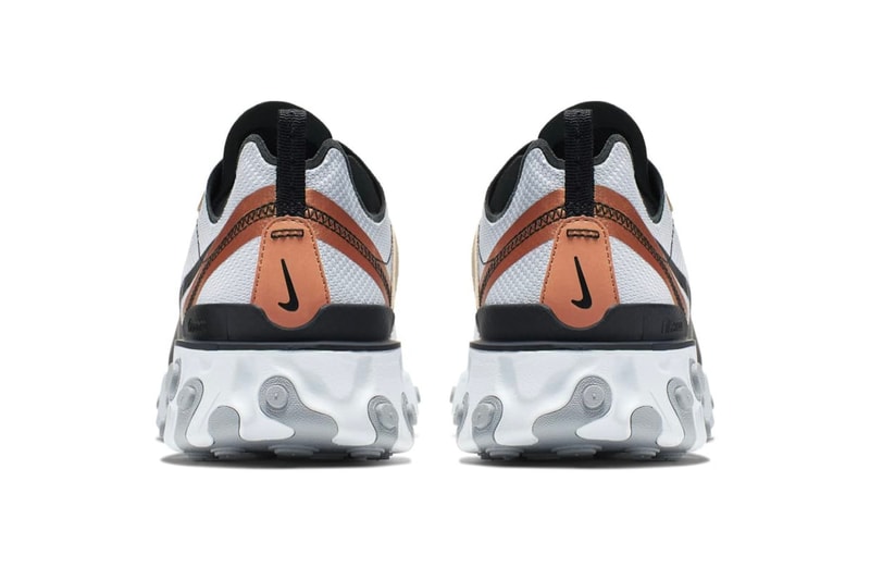 ナイキ リアクトエレメント Nike React Element 55 "Metallic Gold" Release sneakers silver black swoosh