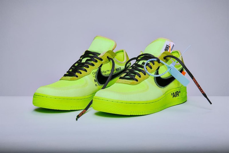 オフホワイト x ナイキ エアフォース 1  Off-White™️ x Nike Air Force 1 “Volt” & “Black” の再販が決定