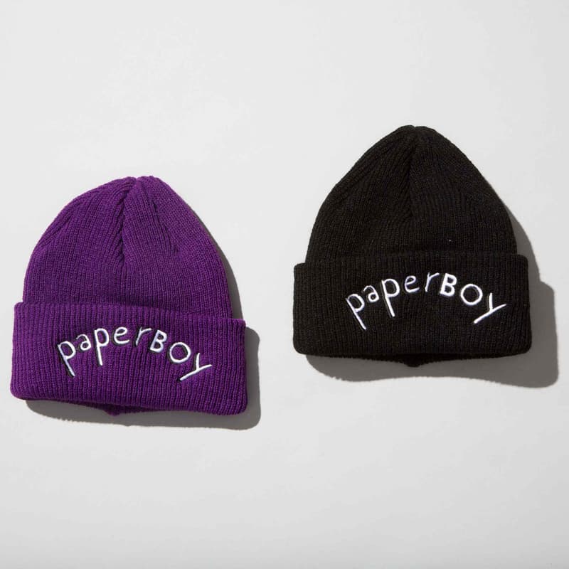 ビームス BEAMS ペーパーボーイ ニードルス コラボ 日本 発売 PAPERBOY PaperBoy Paris NEEDLES Capsule Pop Up Paris Fashion week Tracksuit jacket pants beanies hoodie t shirt black purple poly smooth