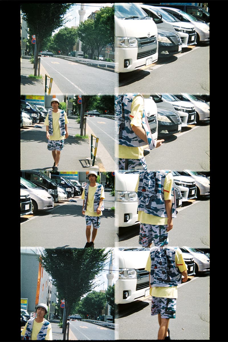 フィンガリン ルックブック PHINGERIN Spring/Summer 2019 Lookbook 柄本時生 camouflage vest Japan accessories sweat sweatshirt sweatpants trousers jacket outerwear baghead hats red pants tee tshirt silk tang suit jacket bomber