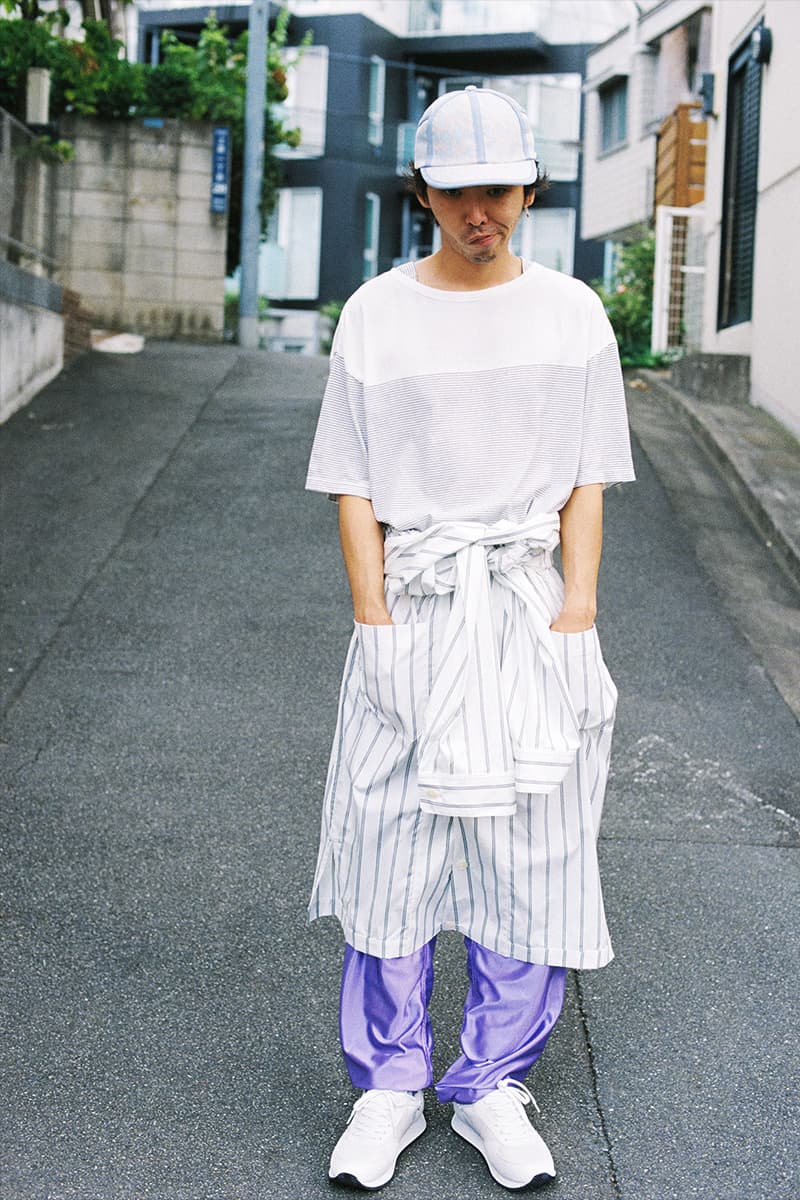 フィンガリン ルックブック PHINGERIN Spring/Summer 2019 Lookbook 柄本時生 camouflage vest Japan accessories sweat sweatshirt sweatpants trousers jacket outerwear baghead hats red pants tee tshirt silk tang suit jacket bomber
