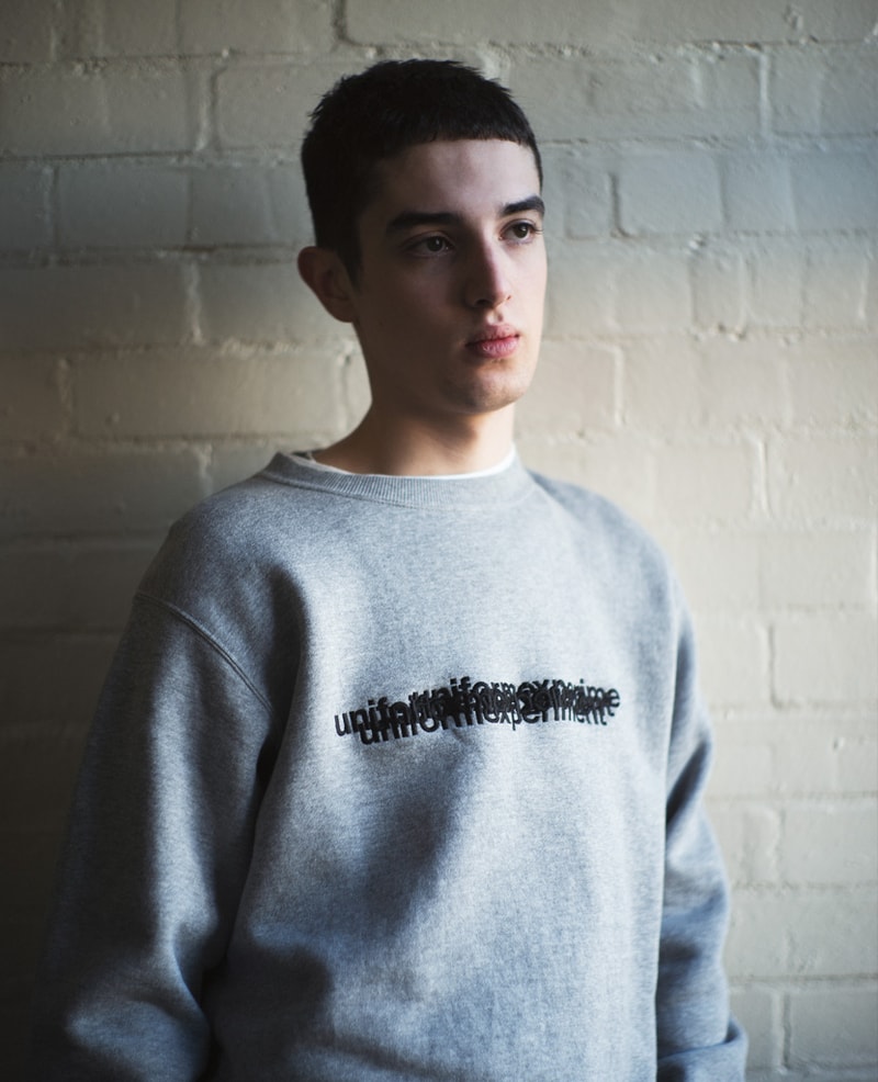 ユニフォーム エクスペリメント オンライン ソフネット オンライン アウター シャツ uniform experiment Spring/Summer 2019 Lookbook collection Japanese streetwear bomber suit graphic crewneck t-shirt tee trousers shorts