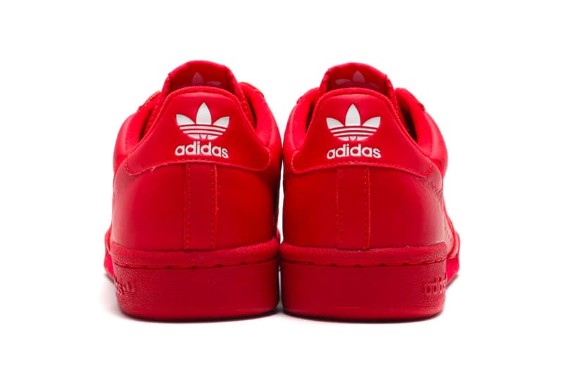 アディダス　アトモス　スニーカー　レッド　adidas Contintental 80 "Scarlet" atmos Exclusive release info drop price stockist february 23 $80 leather red three stripes 3 treefoil 