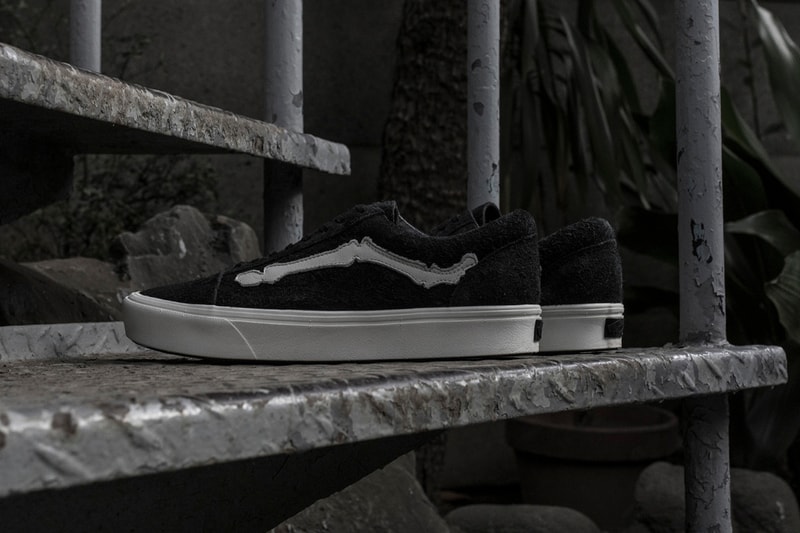 ヴァンズ オールドスクール ヴァンズ ボルト Blends Vans Vault Old Skool COMFYCUSH LX スニーカー First Look Sneaker Bone Jazz Stripe hair suede black grey