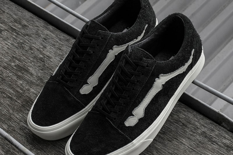 ヴァンズ オールドスクール ヴァンズ ボルト Blends Vans Vault Old Skool COMFYCUSH LX スニーカー First Look Sneaker Bone Jazz Stripe hair suede black grey
