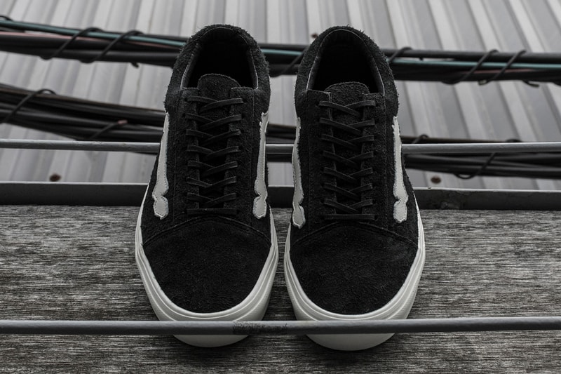 ヴァンズ オールドスクール ヴァンズ ボルト Blends Vans Vault Old Skool COMFYCUSH LX スニーカー First Look Sneaker Bone Jazz Stripe hair suede black grey