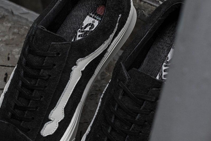 ヴァンズ オールドスクール ヴァンズ ボルト Blends Vans Vault Old Skool COMFYCUSH LX スニーカー First Look Sneaker Bone Jazz Stripe hair suede black grey