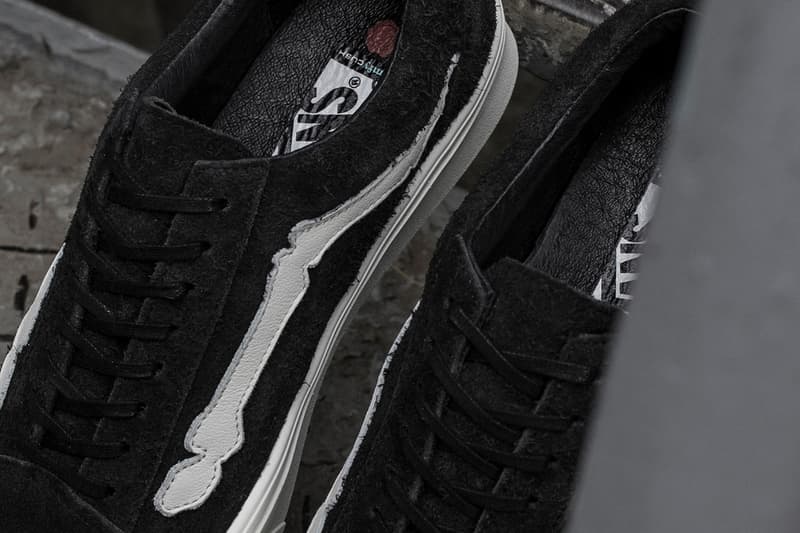ヴァンズ オールドスクール ヴァンズ ボルト Blends Vans Vault Old Skool COMFYCUSH LX スニーカー First Look Sneaker Bone Jazz Stripe hair suede black grey
