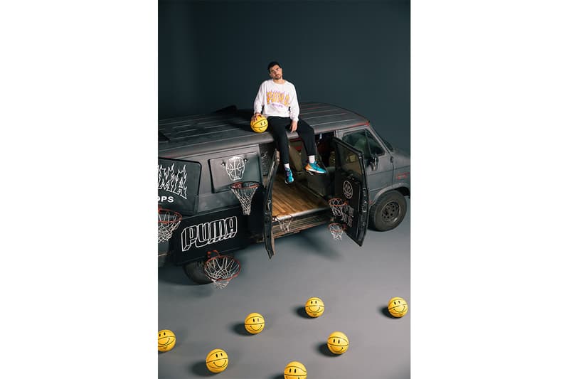 チャイナタウン マーケット プーマ オールスター Chinatown Market x Puma Hoops NBA All-Star weekend Collab collaboration puma lab footlocker exhibition pop-up charlotte t-shirts hoodies tote bags hats mad max van