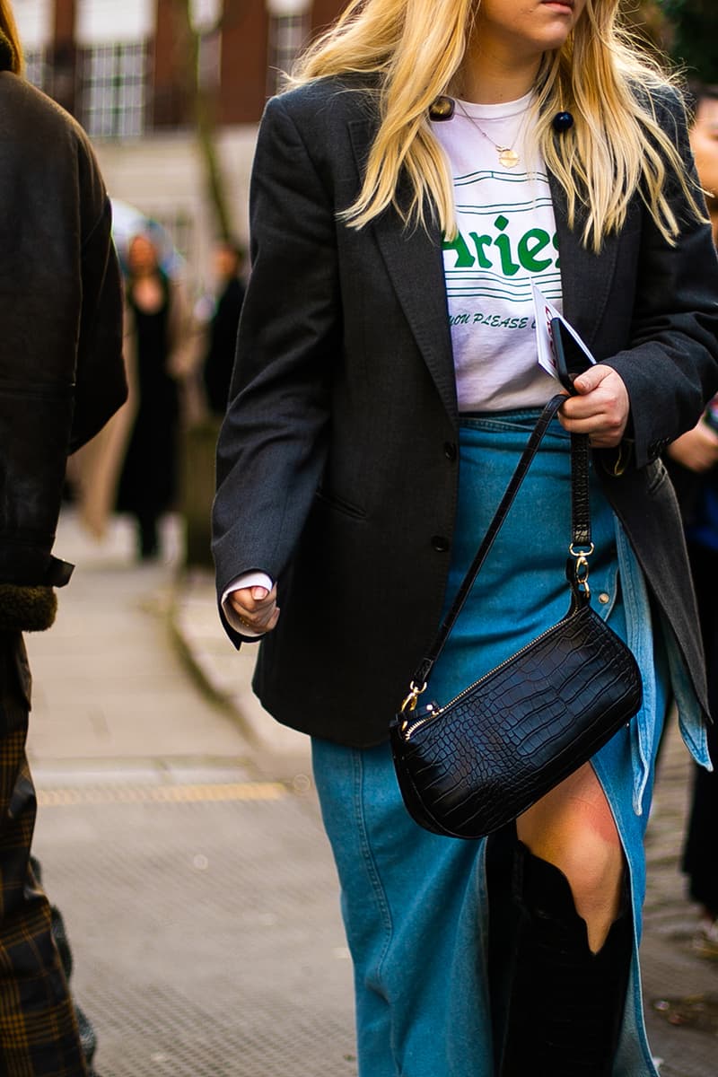 London Fashion Week Street Style FW19 Fall Winter 2019 Streetsnaps Fashion Clothing Cheyenne Maya Carty Victoria Secret Model VLTN White Boots Valentino Garavani Blazer Prada Scarf Bucket Hats Romeo Juliet Shorts Prada Milano Bag Jacket Puffer Jacket Jackets Coats Palace Skateboards Balaclava Accessories Earrings Necklaces Jewelry Aries Arise Layers Layered Clothing Off-White Virgil Abloh Sita Abellan Burberry Trench Coat JW Anderson Jonathan Ganni Chanel Skirt Waterproof Rain Gucci Balenciaga Comme Des Garçons SHIRT Versace Headband Jasper Conran Stripes Checks Striped Checkered Patterns