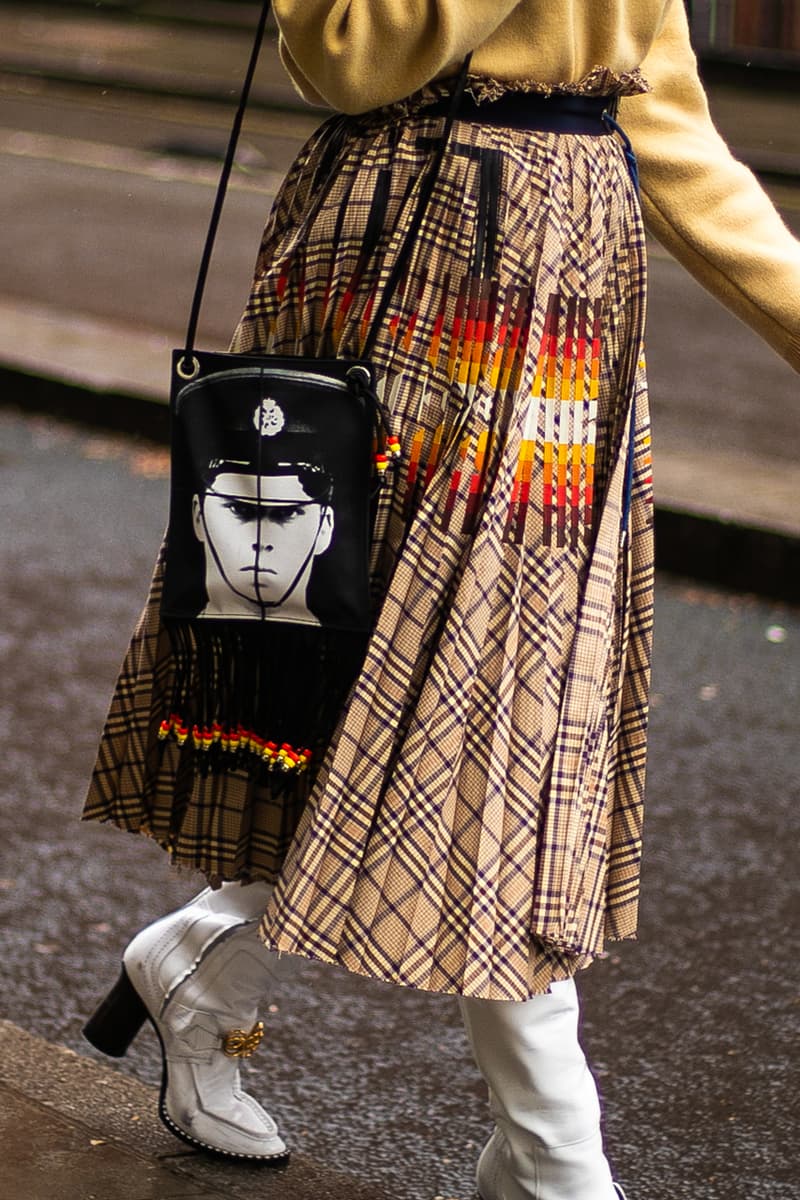 London Fashion Week Street Style FW19 Fall Winter 2019 Streetsnaps Fashion Clothing Cheyenne Maya Carty Victoria Secret Model VLTN White Boots Valentino Garavani Blazer Prada Scarf Bucket Hats Romeo Juliet Shorts Prada Milano Bag Jacket Puffer Jacket Jackets Coats Palace Skateboards Balaclava Accessories Earrings Necklaces Jewelry Aries Arise Layers Layered Clothing Off-White Virgil Abloh Sita Abellan Burberry Trench Coat JW Anderson Jonathan Ganni Chanel Skirt Waterproof Rain Gucci Balenciaga Comme Des Garçons SHIRT Versace Headband Jasper Conran Stripes Checks Striped Checkered Patterns
