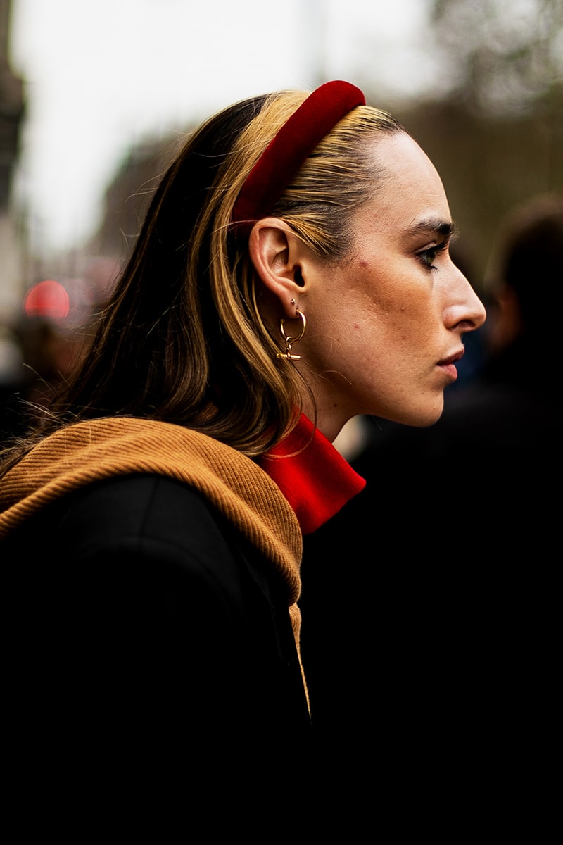 London Fashion Week Street Style FW19 Fall Winter 2019 Streetsnaps Fashion Clothing Cheyenne Maya Carty Victoria Secret Model VLTN White Boots Valentino Garavani Blazer Prada Scarf Bucket Hats Romeo Juliet Shorts Prada Milano Bag Jacket Puffer Jacket Jackets Coats Palace Skateboards Balaclava Accessories Earrings Necklaces Jewelry Aries Arise Layers Layered Clothing Off-White Virgil Abloh Sita Abellan Burberry Trench Coat JW Anderson Jonathan Ganni Chanel Skirt Waterproof Rain Gucci Balenciaga Comme Des Garçons SHIRT Versace Headband Jasper Conran Stripes Checks Striped Checkered Patterns