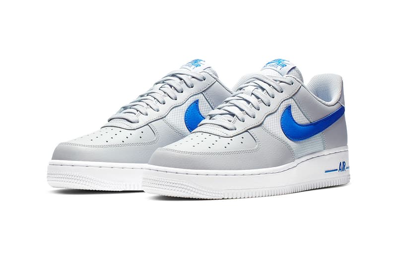 ナイキ　レザー　メッシュ　スニーカー　Nike Mixes Leather and Mesh on New Air Force 1s black red white volt grey blue release info images price footwear