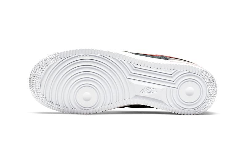 ナイキ　レザー　メッシュ　スニーカー　Nike Mixes Leather and Mesh on New Air Force 1s black red white volt grey blue release info images price footwear