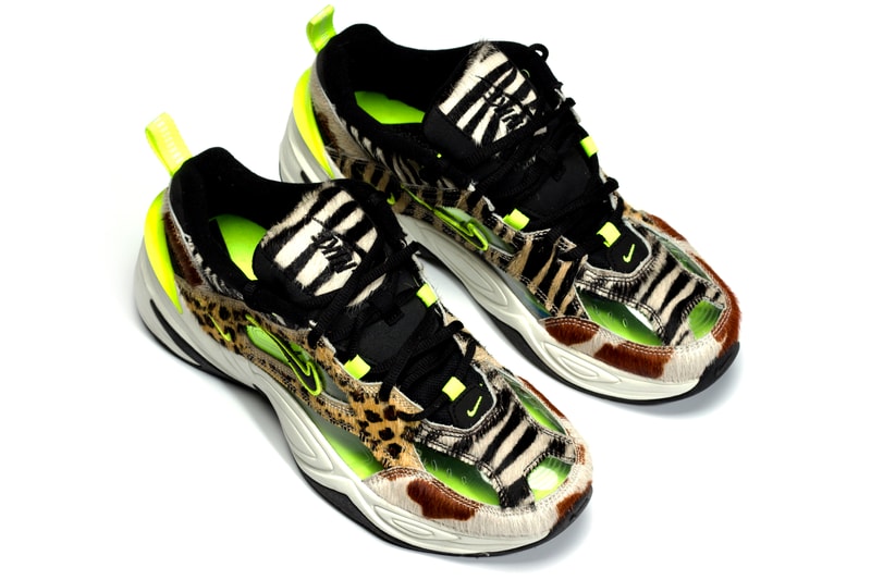 ナイキ M2K テクノ アニマル スニーカー 限定 Nike M2K Tekno Animal Print Volt Dad Shoes 5000 Pairs Limited Edition CI9631-037 Closer First Look Details Release