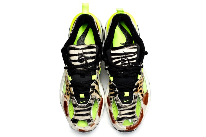 ナイキ M2K テクノ アニマル スニーカー 限定 Nike M2K Tekno Animal Print Volt Dad Shoes 5000 Pairs Limited Edition CI9631-037 Closer First Look Details Release