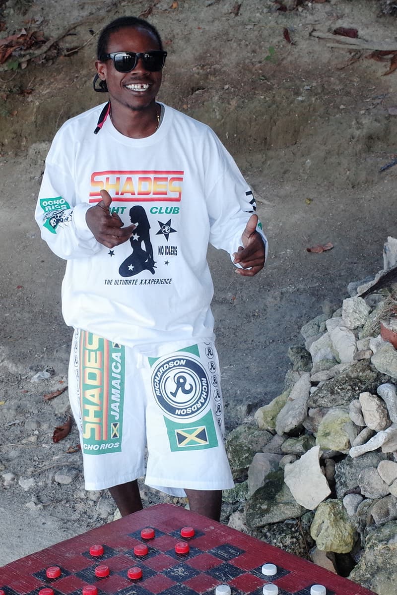 リチャードソン ジャマイカ ストリップクラブ コラボ カプセルコレクション Richardson shades jamaica nightclub exotic dancers strippers tee shirt long sleeve hoodie key chain pouch towel slide sandals