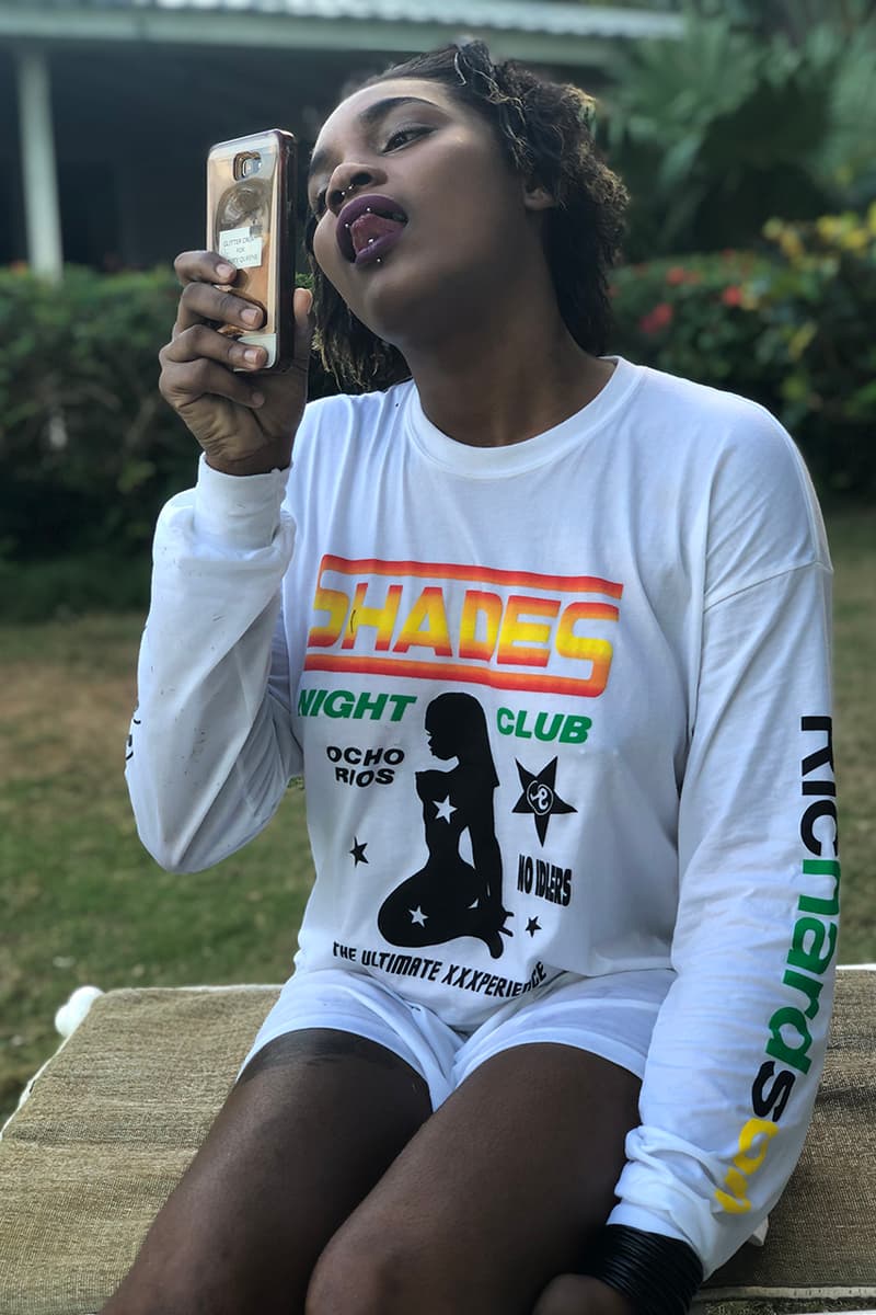 リチャードソン　ジャマイカ　ストリップクラブ　コラボ　カプセルコレクション　Richardson shades jamaica nightclub exotic dancers strippers tee shirt long sleeve hoodie key chain pouch towel slide sandals