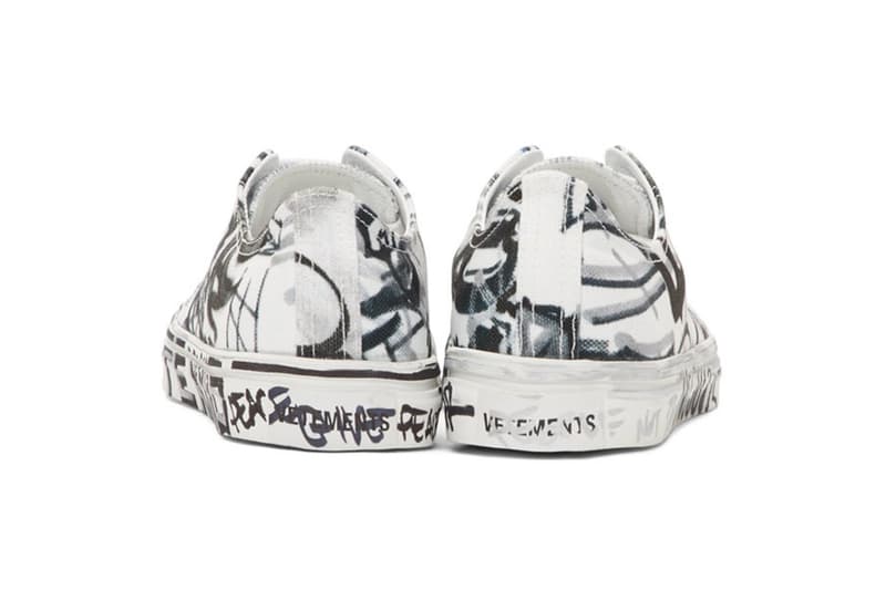 ヴェトモン デムナ Vetements Georgian Graffiti Low & High-Top Sneakers made in Italy white black "fuck war" "war is terrorism" "just say no" 