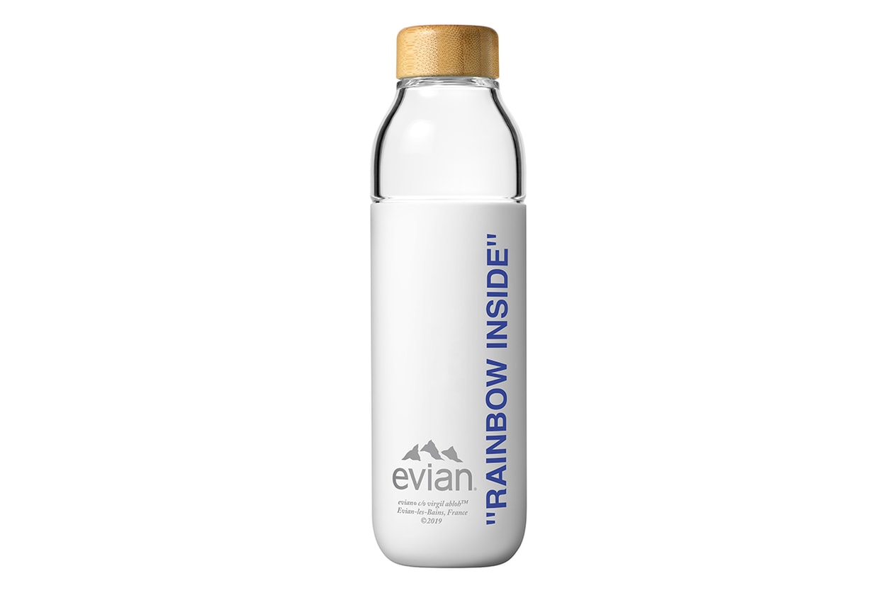 ヴァージルアブロー エビアン　水筒 ボトル ソマ Virgil Abloh Evian Soma Refillable Water Bottle refile cup filtration design glass wood