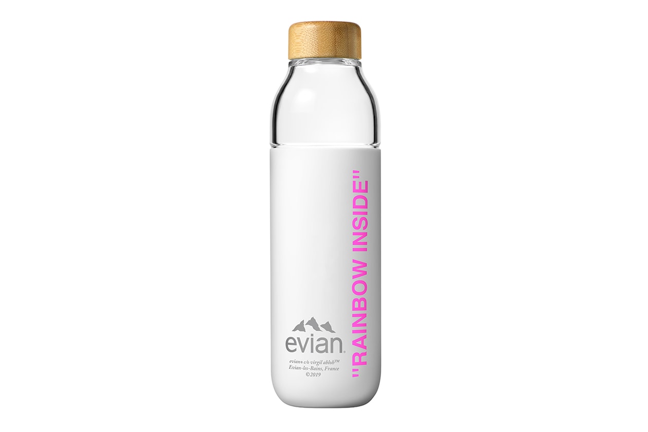 ヴァージルアブロー エビアン　水筒 ボトル ソマ Virgil Abloh Evian Soma Refillable Water Bottle refile cup filtration design glass wood