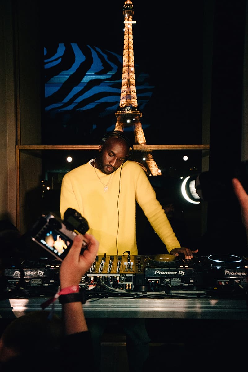 ヴァージル・アブロー 　エビアン　virgil abloh evian water launch party one drop can make a rainbow inside bottle somos release drop buy sale france paris dj set