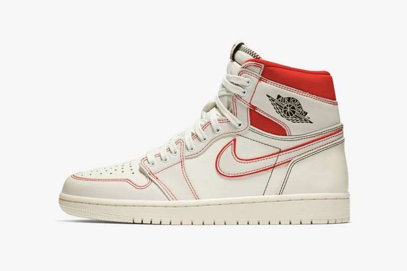 Air Jordan 1 より爽やかなデザインの新作 “Sail / University Red” モデルが登場