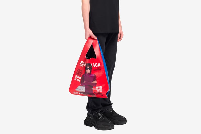 バレンシアガ ショッピングバッグ Balenciaga Campaign Super Market Tote Release Info two-toned red blue calfskin leather 5788321CYBN6064 made in Italy