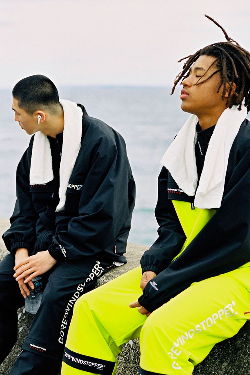 ゴアテックス　ディスイズネバーザット　Gore-Tex thisisneverthat WINDSTOPPER Collection Black Neon Yellow Jacket Pant T shirt