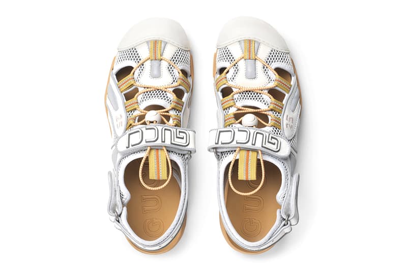 グッチ　メンズ　レザー　ハイブリッド　サンダル　Gucci Mens Leather Mesh Sandal Hybrid Sneaker Chunky Sole Unit Slingback 