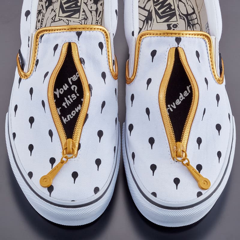 ジョジョの奇妙な冒険 x ヴァンズのコラボフットウェアが登場 Jojo's Bizarre Adventure Golden Wind x Vans Era Pro Slip On Detail Zip Graphic Insoles Collaboration Collection Footwear Sneakers Anime Character Logo