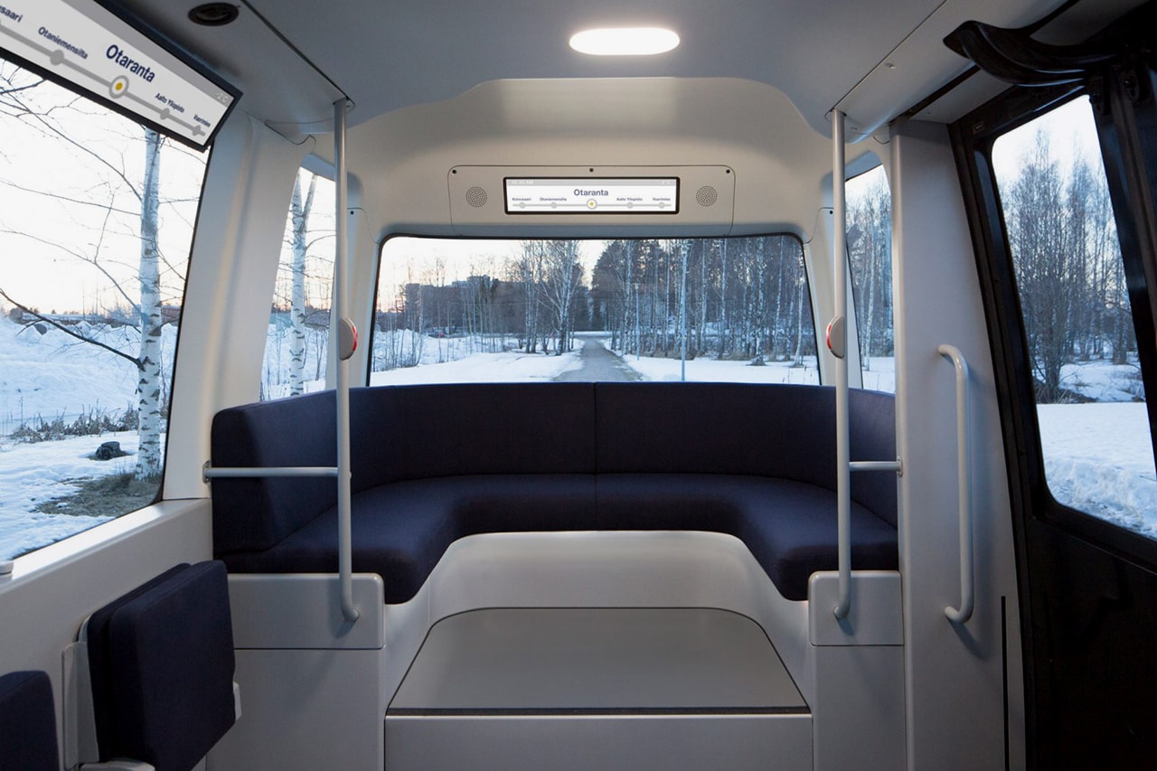 良品計画　無印良品が北欧フィンランドにて“自動運転バス”の実用試験運行を開始 Muji Sensible 4 Shuttle Bus Autonomous Driving Gacha General Public Finland Finnish Lapland Testing Finished Product Sensor Technology Maps Clean Minimalistic Driverless 