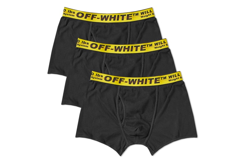 オフホワイト Off-White™ ヴァージル・アブロー Releases Boxer Brief 3-Packs white black industrial belt made in italy yellow boxers underwear undergarments virgil abloh 