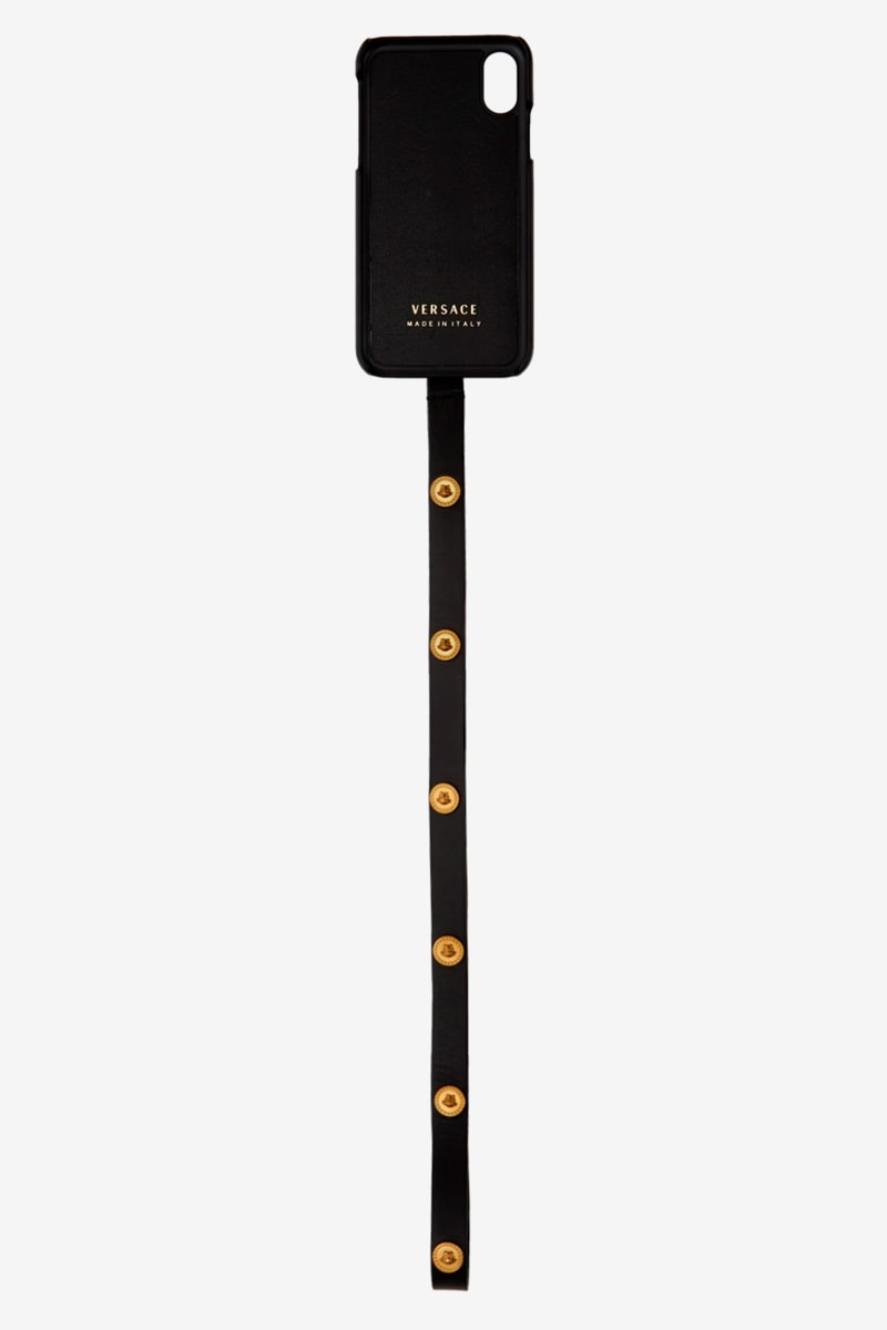 ヴェルサーチェ アイフォンケース　Versace Tribute Medusa iPhone X Case Release Black Gold SSENSE Strap